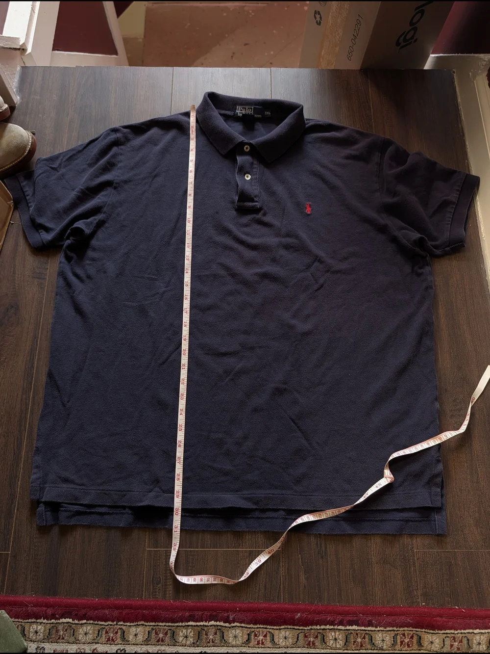 POLO RL Vintage Made In USA Navy Blue Red Logo Polo Shirt XXL